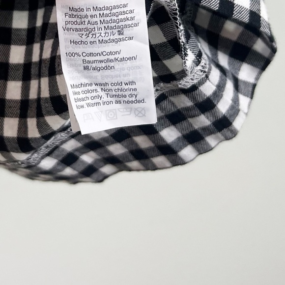 NWT J. Crew Factory Flannel Gingham Bow Back Ruffle Hem Dress - Picture 7 of 8